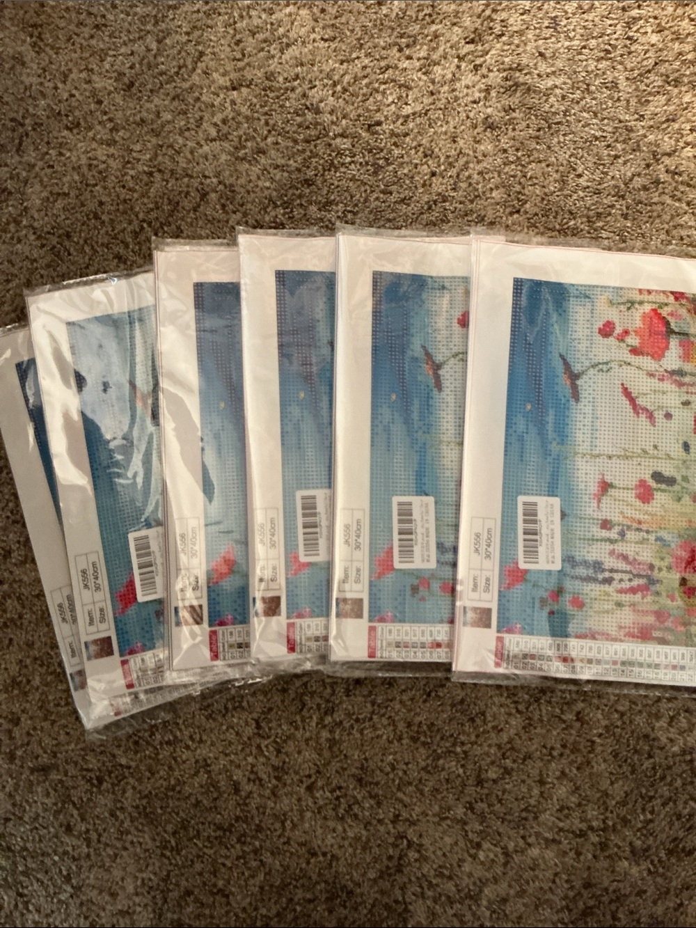 6 (six) ) 5D Diamond Painting Kits for Adults  Sea of Flowers  DIY